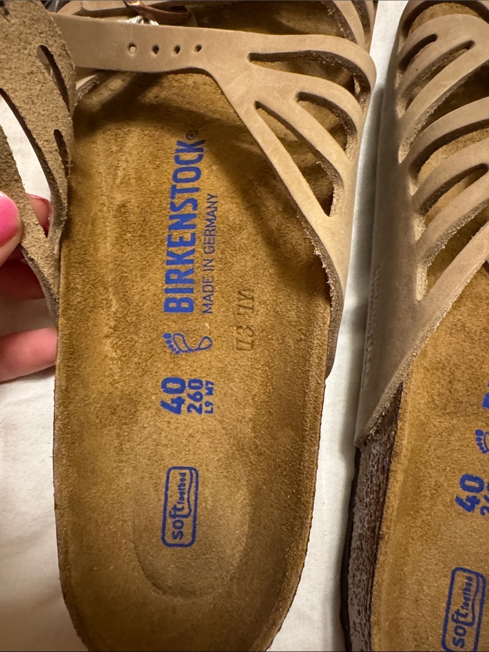 Birkenstock Women’s/Men’s Tan Suede Strappy Slide Sandals - Picture 2 of 5